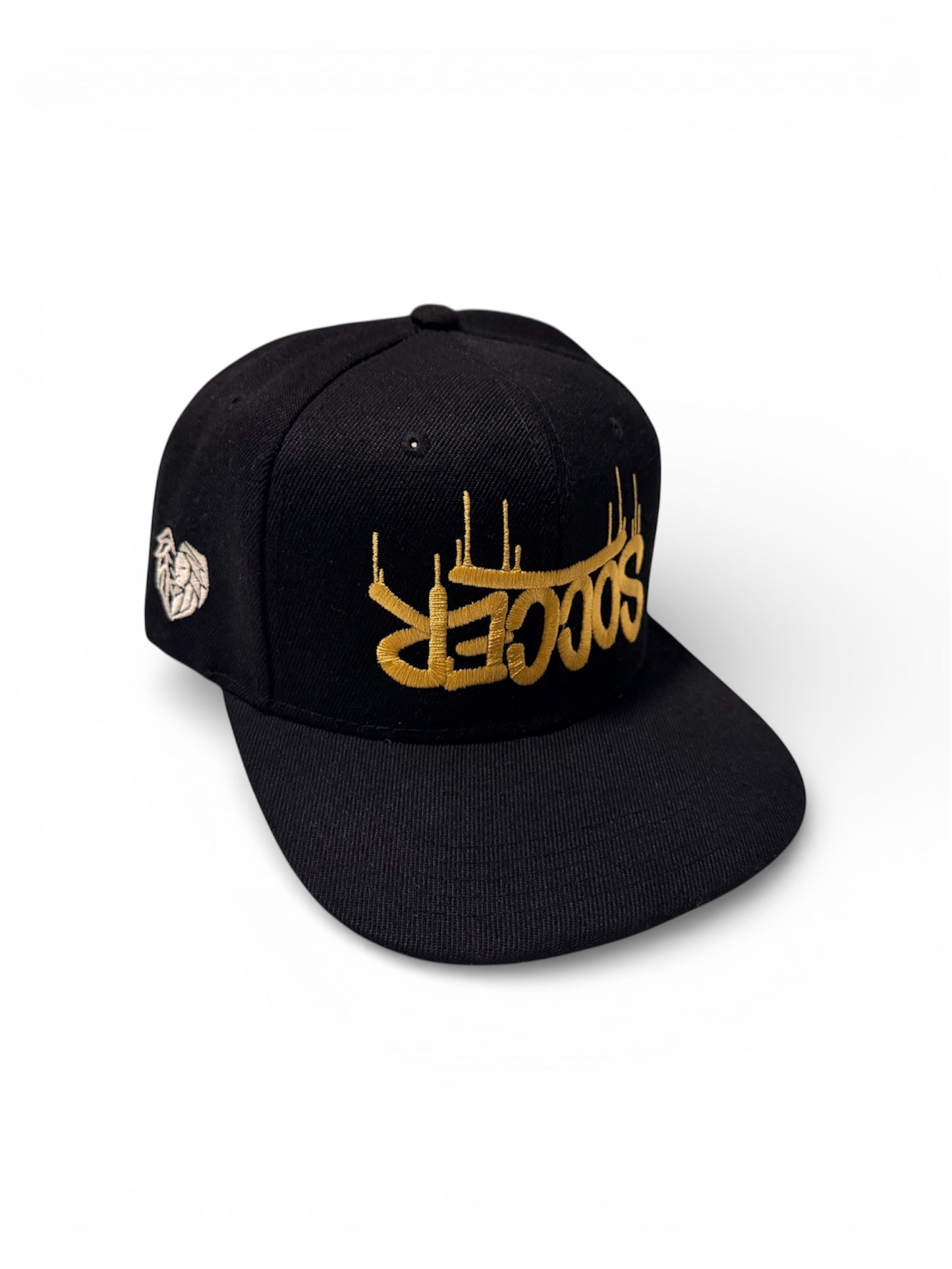 Black & Gold Soccer SnapBack Hat