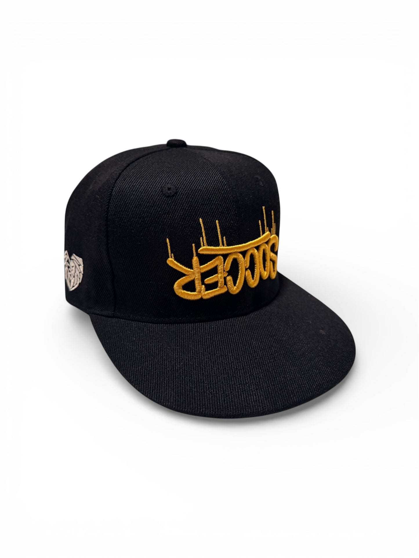 Black & Gold 3D Soccer SnapBack Hat